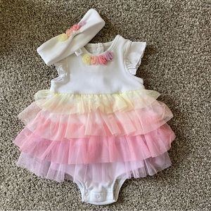 NWOT Little Me Dress & Headband